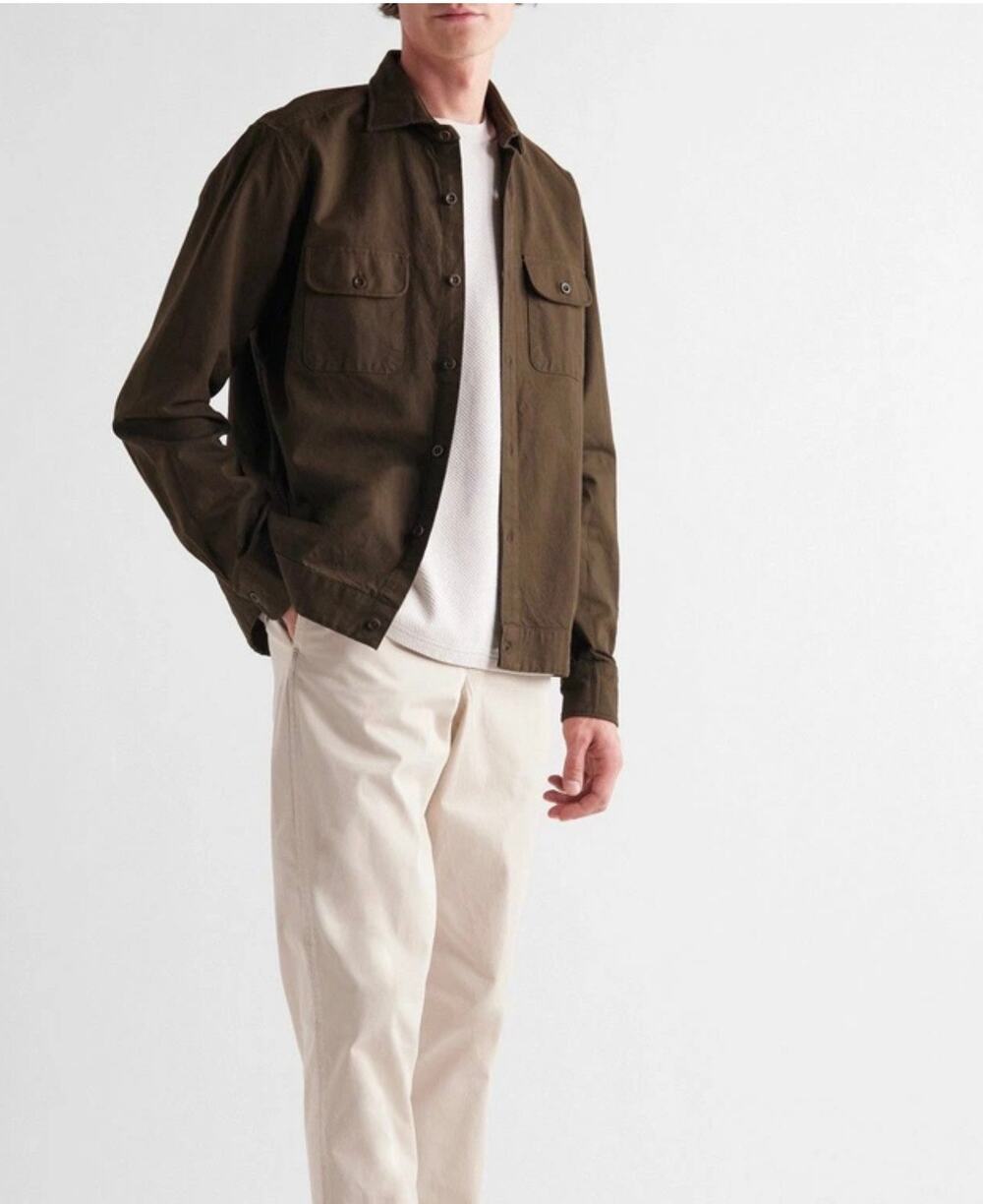 Sid Mashburn - Cotton-Twill Overshirt / Brown / Large